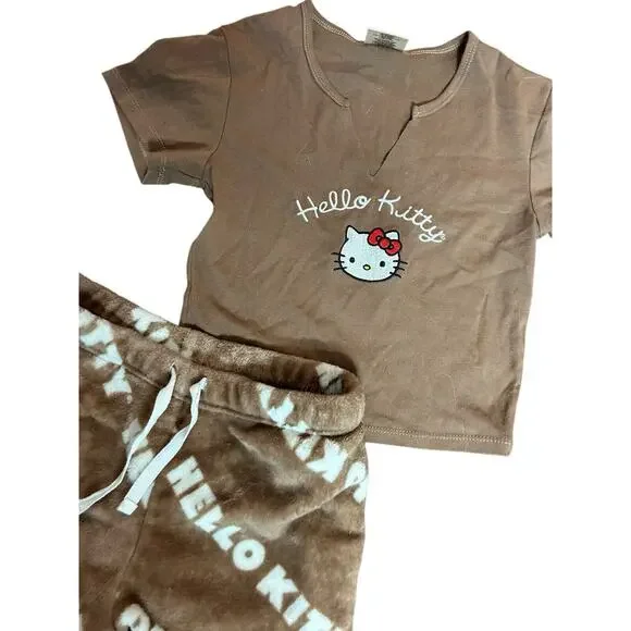 Hello Kitty Brown Pajama Set - Picture 2 of 2